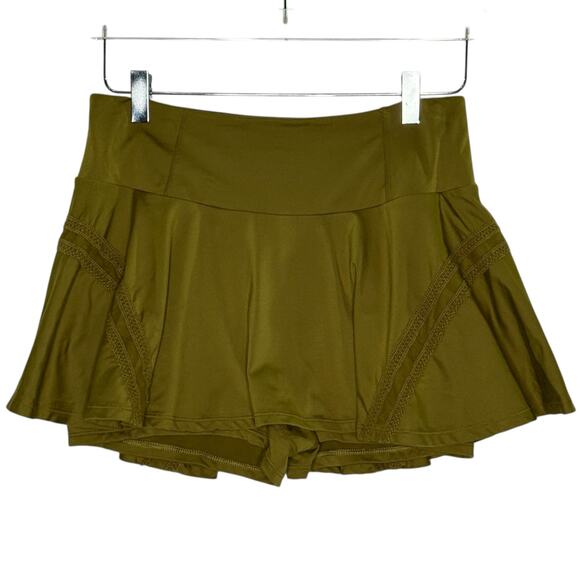 Free People L FP Movement Pleats and Thank You Skort Olive Active Pickleball - Picture 1 of 11
